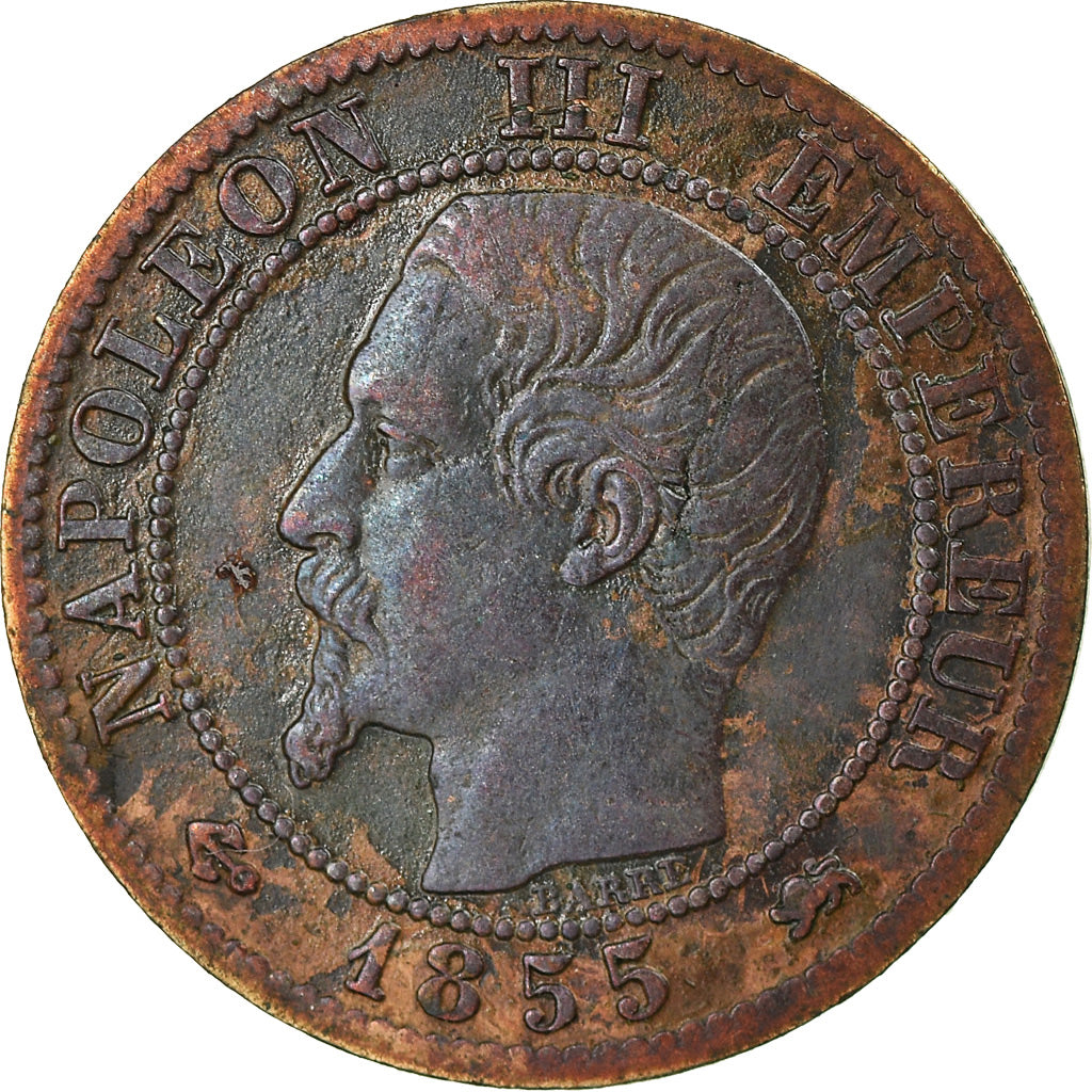 Coin, France, Napoleon III, Napoléon III, Centime, 1855, Lyon, VF(30-35)