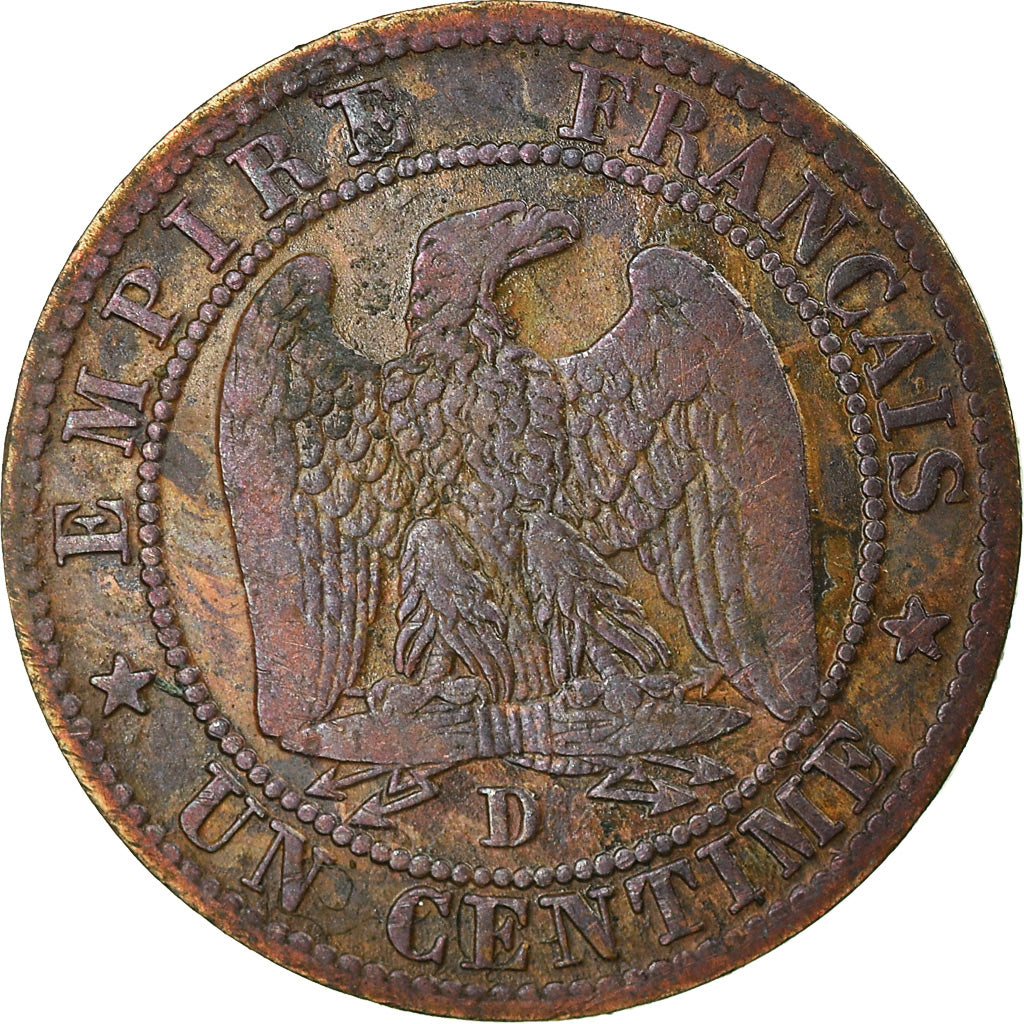 Coin, France, Napoleon III, Napoléon III, Centime, 1855, Lyon, VF(30-35)