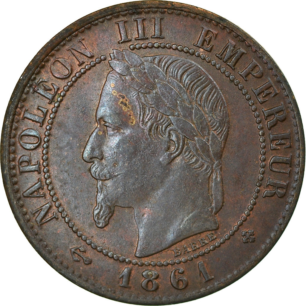 Moeda, França, Napoleon III, Napoléon III, Centime, 1861, Strasbourg