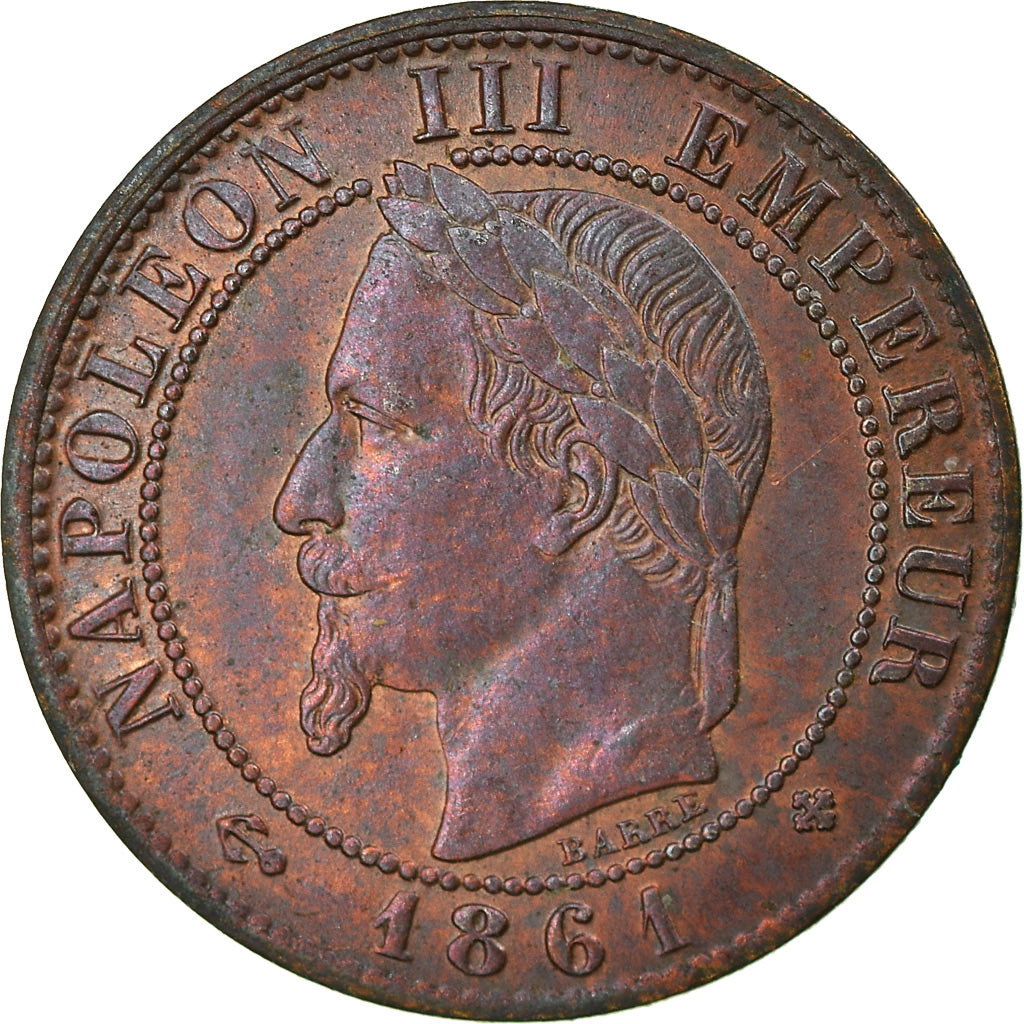Moneta, Francia, Napoleon III, Napoléon III, Centime, 1861, Strasbourg, BB+