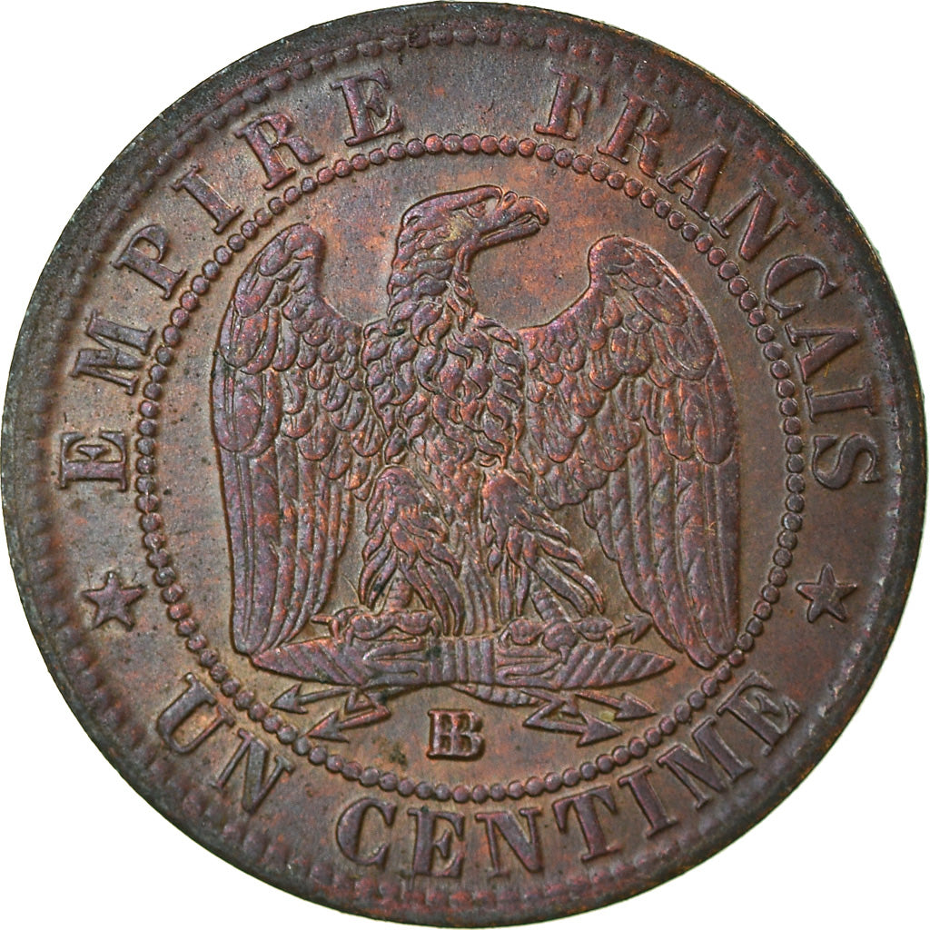 Moneta, Francia, Napoleon III, Napoléon III, Centime, 1861, Strasbourg, BB+