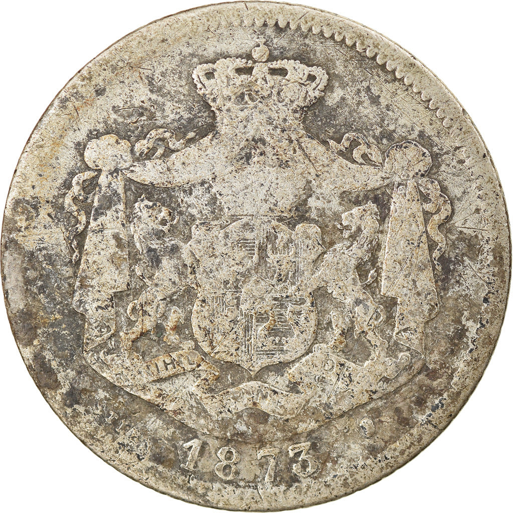 Coin, Romania, Carol I, Leu, 1873, F(12-15), Silver, KM:10