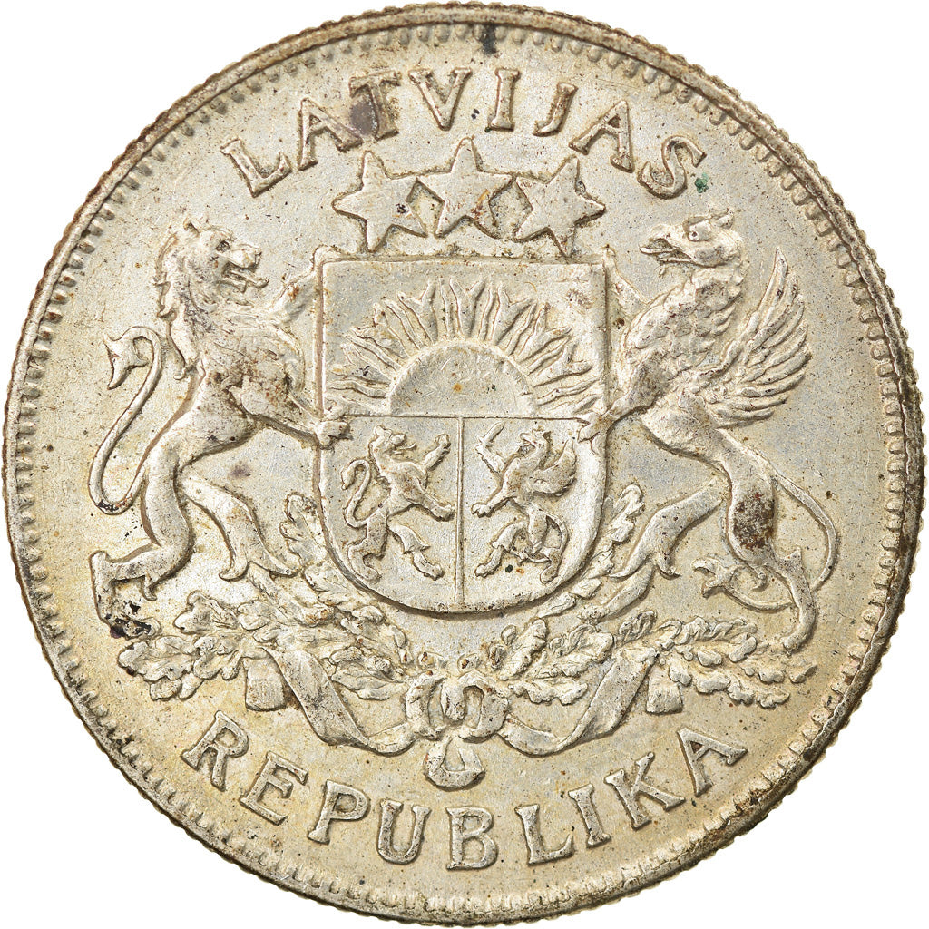 Munten, Letland, 2 Lati, 1925, ZF+, Zilver, KM:8