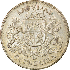 Munten, Letland, 2 Lati, 1925, ZF+, Zilver, KM:8