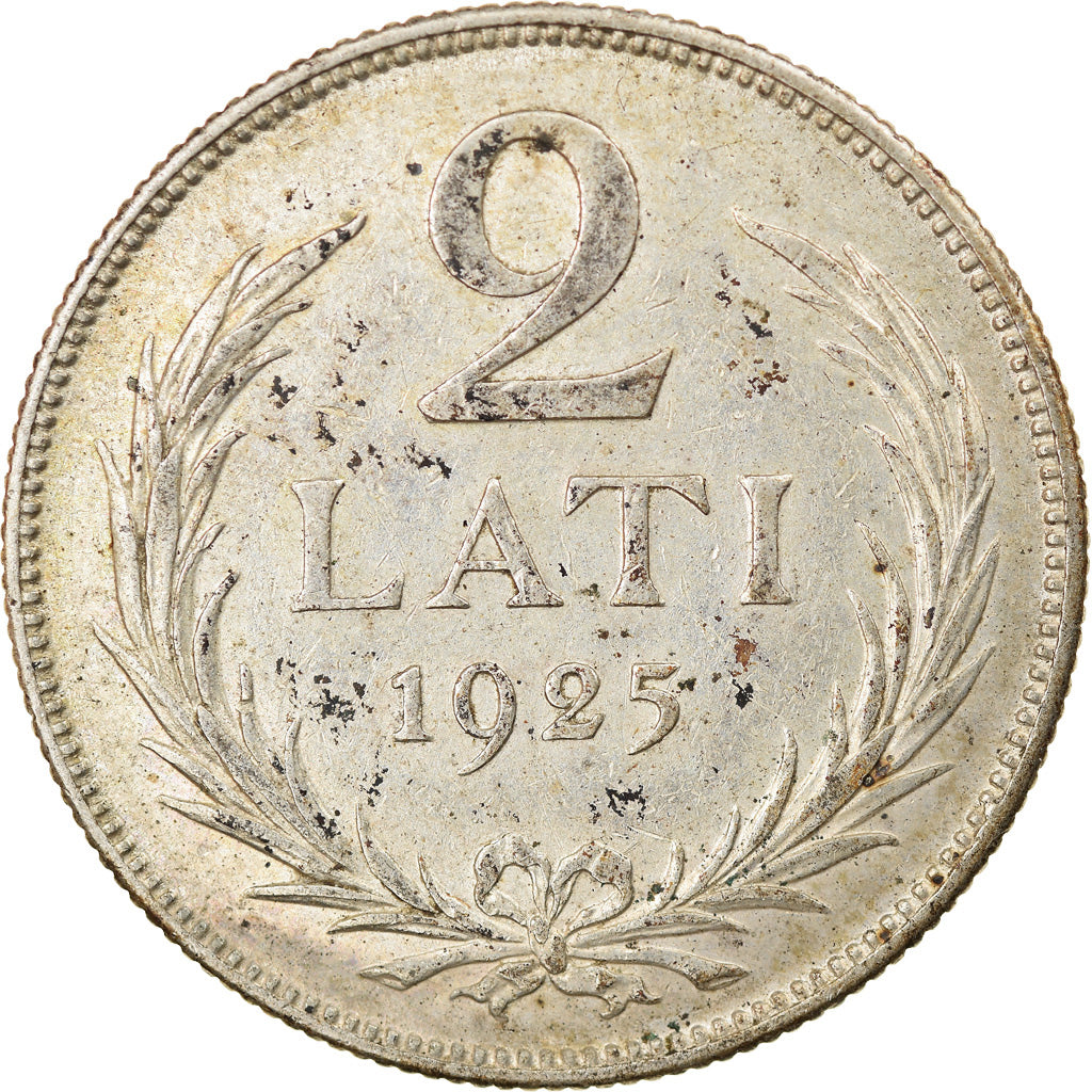 Munten, Letland, 2 Lati, 1925, ZF+, Zilver, KM:8