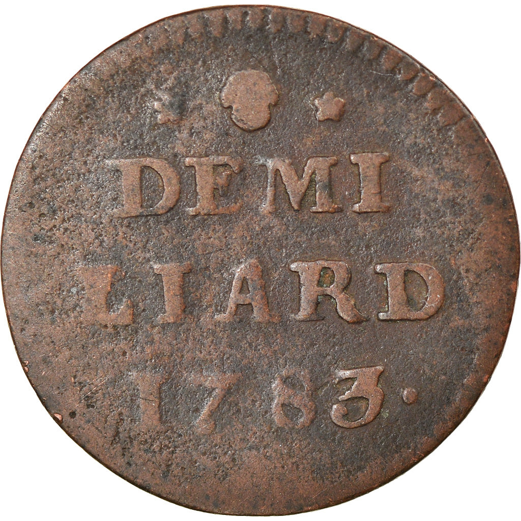 Coin, Luxembourg, Joseph II, 1/2 Liard, 1783, Brussels, VF(20-25), Copper, KM:10