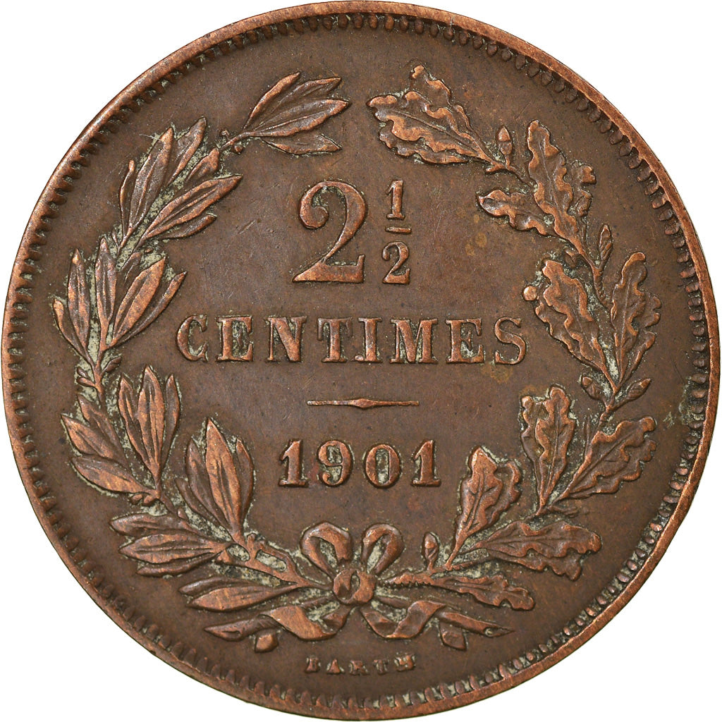 Moneta, Lussemburgo, William III, 2-1/2 Centimes, 1901, Utrecht, BB+, Bronzo