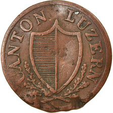 Coin, SWISS CANTONS, LUZERN, Rappen, 1839, VF(20-25), Copper, KM:118