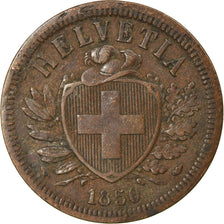Coin, Switzerland, 2 Rappen, 1850, Paris, EF(40-45), Bronze, KM:4.1