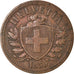 Coin, Switzerland, 2 Rappen, 1850, Paris, EF(40-45), Bronze, KM:4.1