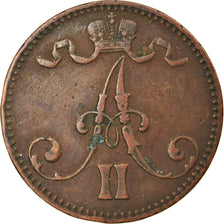 Monnaie, Finlande, Alexander II, 5 Pennia, 1867, TTB, Cuivre, KM:4.1
