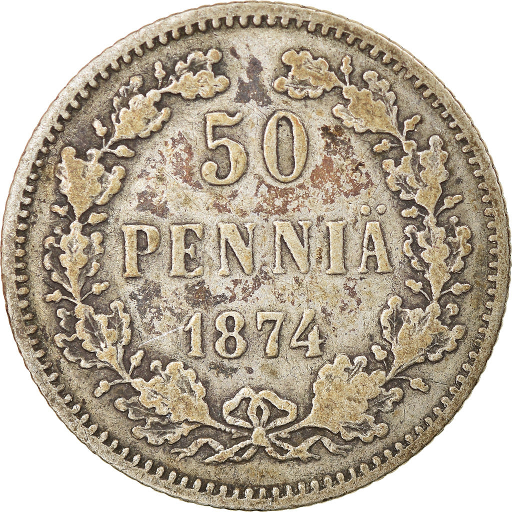 Coin, Finland, Nicholas II, 50 Penniä, 1874, EF(40-45), Silver, KM:2.2