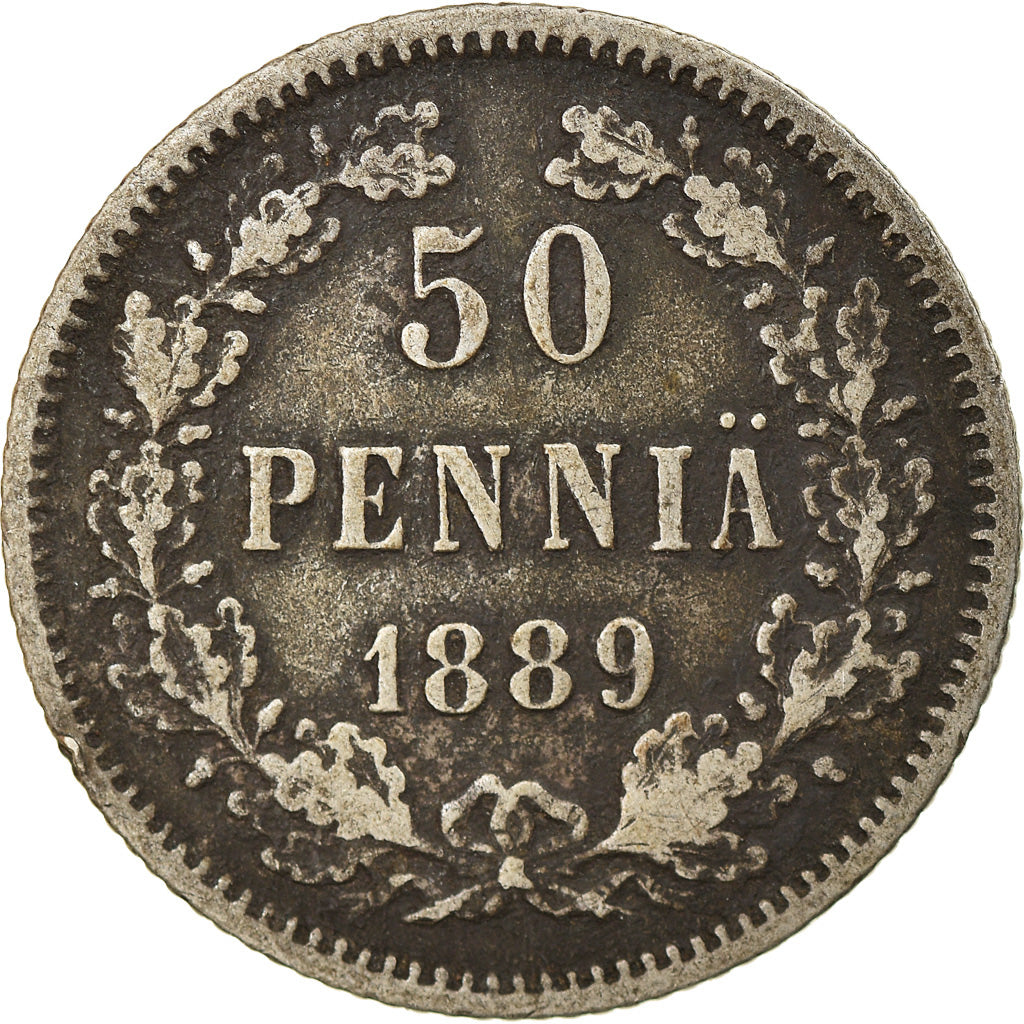 Münze, Finnland, Nicholas II, 50 Penniä, 1889, SS, Silber, KM:2.2