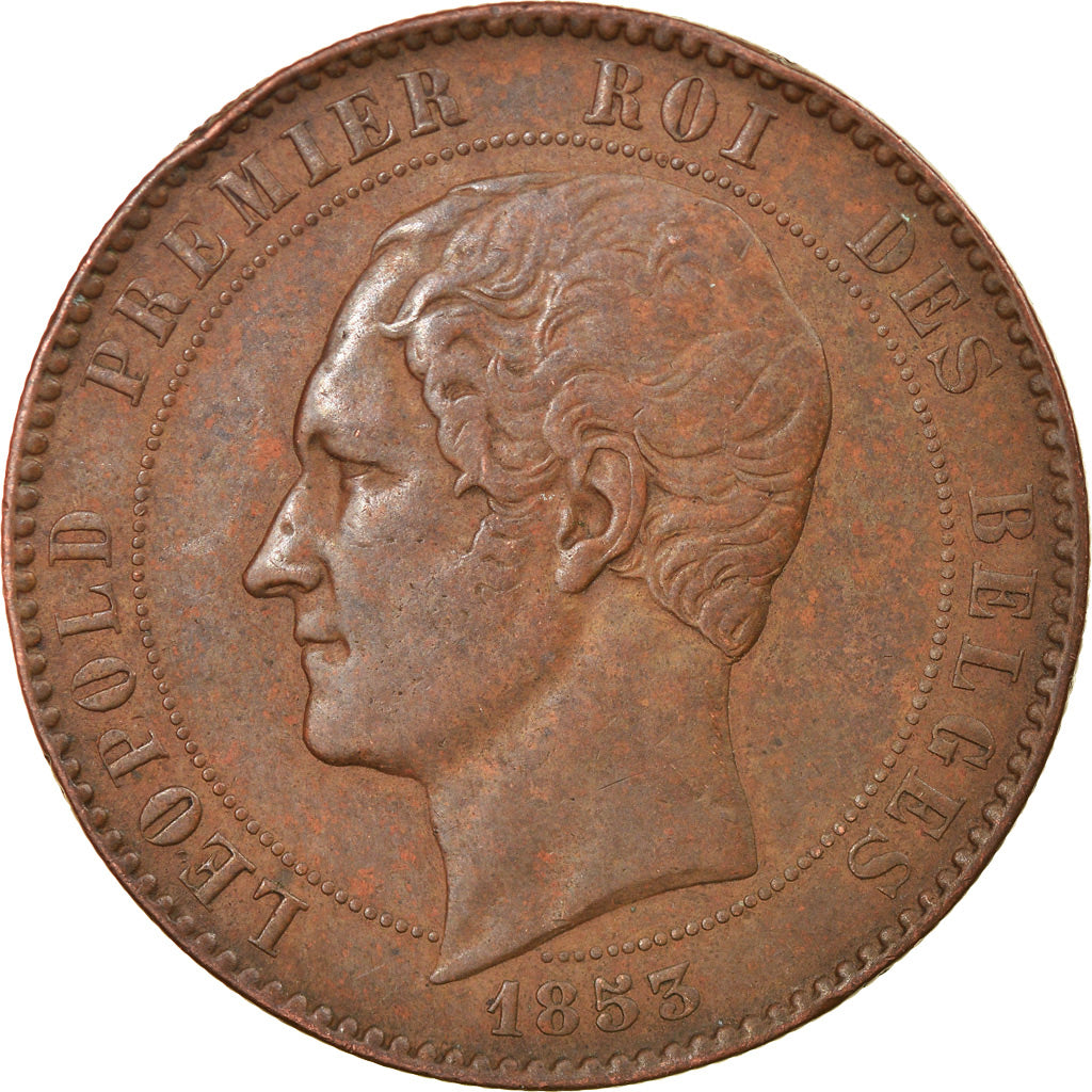 Coin, Belgium, 10 Centimes, 1853, EF(40-45), Copper, KM:1.1