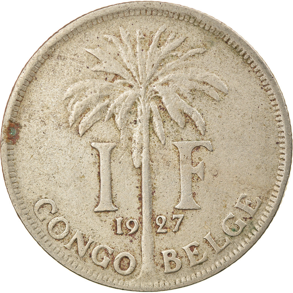 Coin, Belgian Congo, Franc, 1927, VF(30-35), Copper-nickel, KM:20