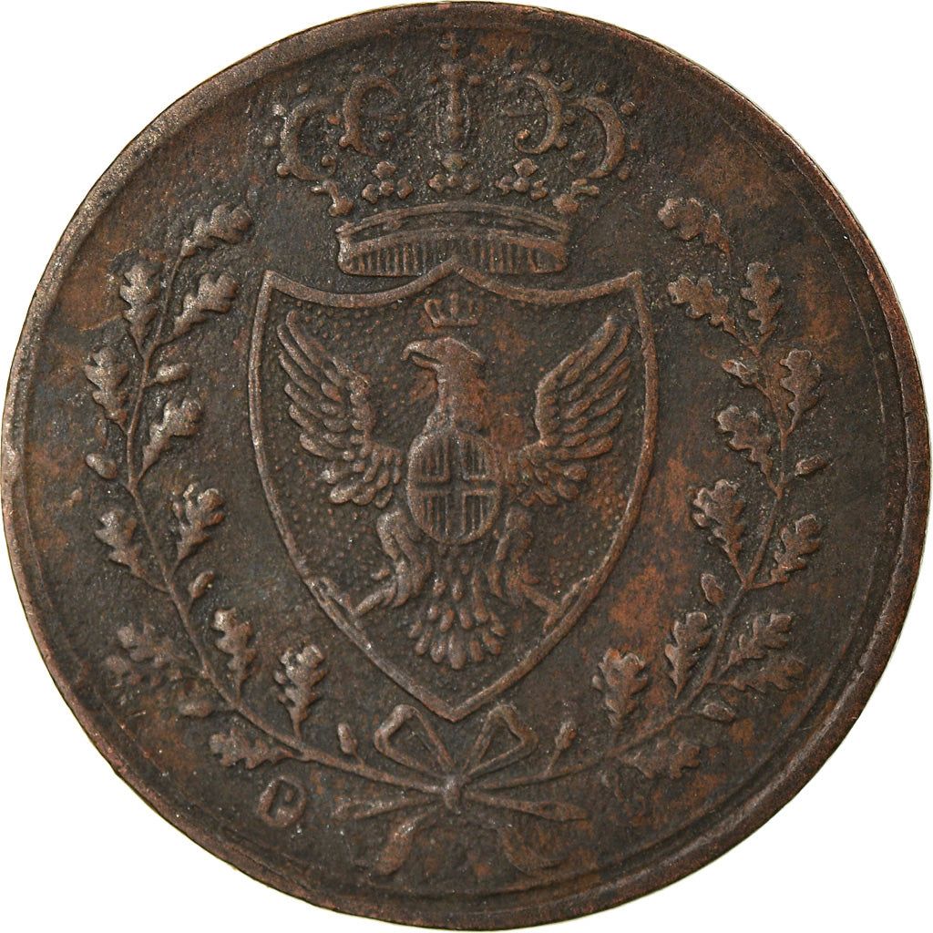Moneda, Estados italianos, SARDINIA, Carlo Felice, Centesimo, 1826, Genoa, MBC