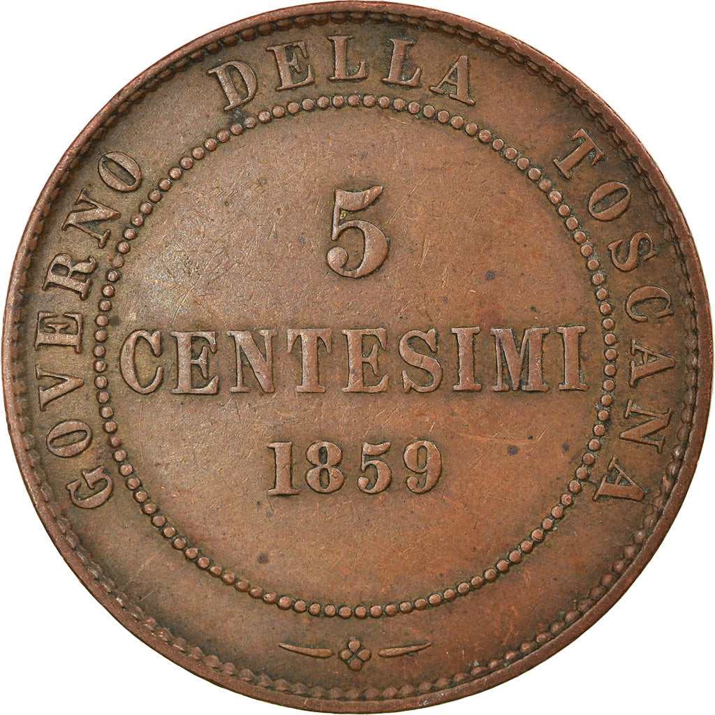 Coin, ITALIAN STATES, TUSCANY, Provisional Government, 5 Centesimi, 1859