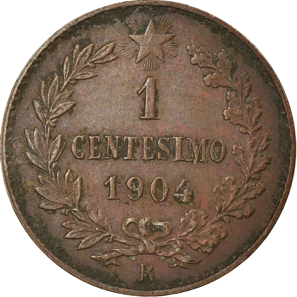 Coin, Italy, Vittorio Emanuele III, Centesimo, 1904, Rome, AU(50-53), Bronze