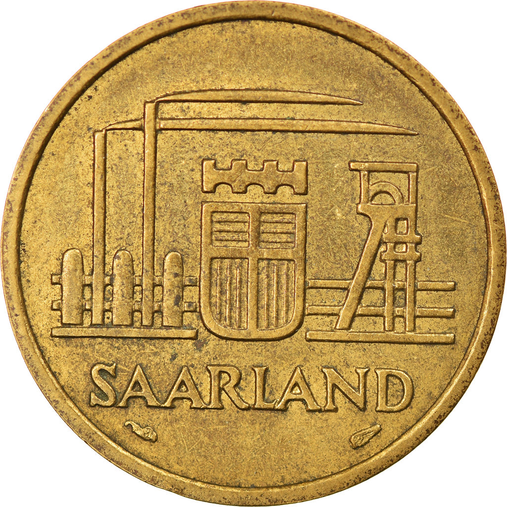Coin, SAARLAND, 20 Franken, 1954, Paris, AU(50-53), Aluminum-Bronze, KM:2