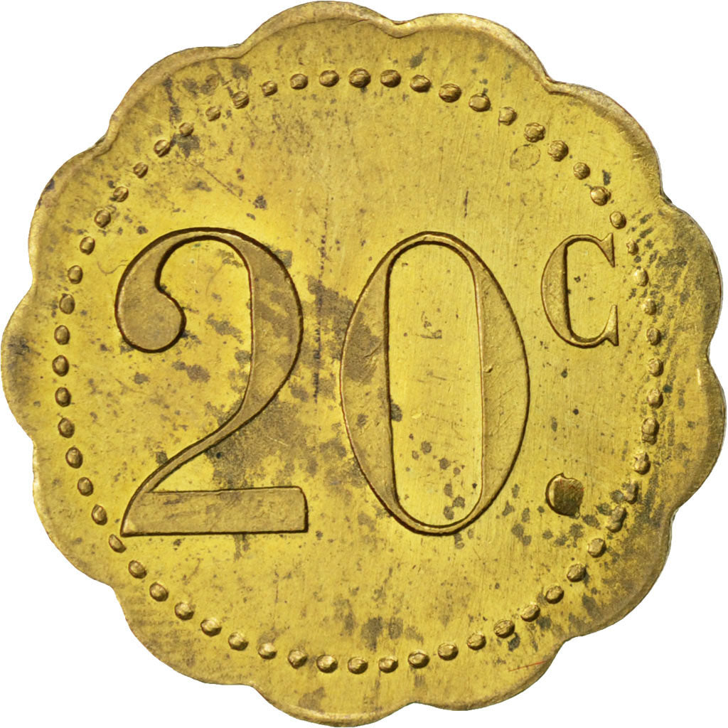 Coin, France, 20 Centimes, EF(40-45), Brass, Elie:10.3