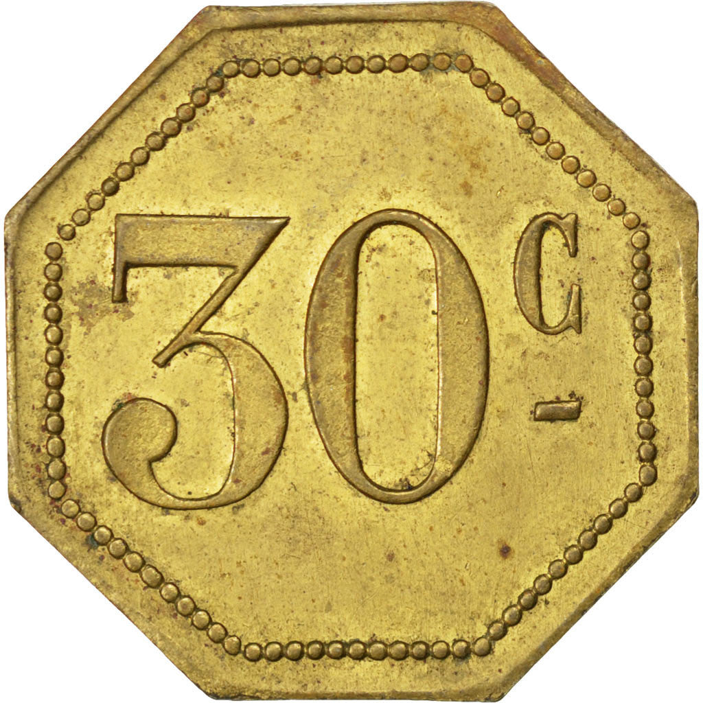 Coin, France, 30 Centimes, EF(40-45), Brass, Elie:10.4