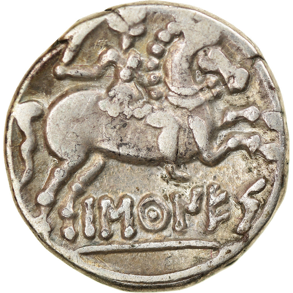 Munten, Spain, Barskunes, Denarius, AD 35, ZF, Zilver