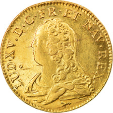 Moeda, França, Louis XV, Louis d'or aux lunettes, Louis d'Or, 1729, Paris