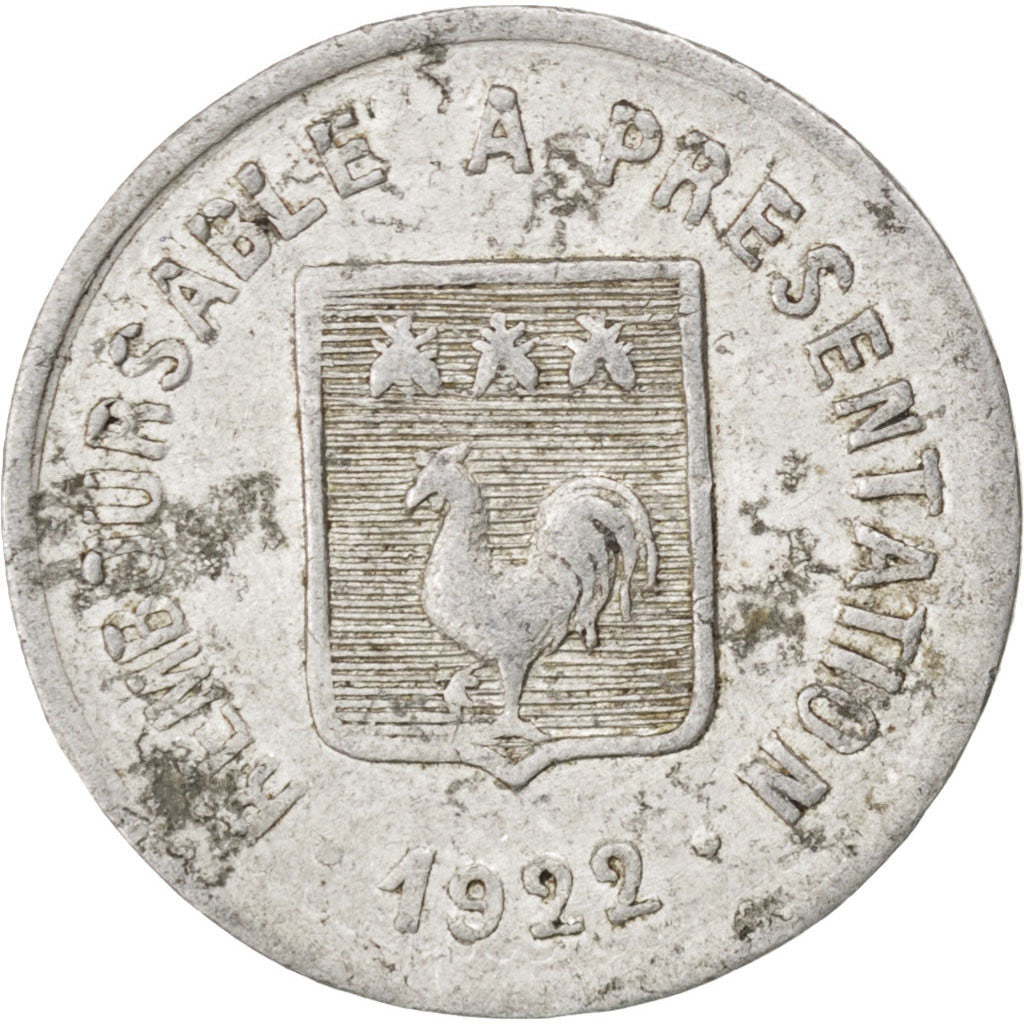 France, 5 Centimes, 1922, EF(40-45), Aluminium, Elie #25.1, 0.93