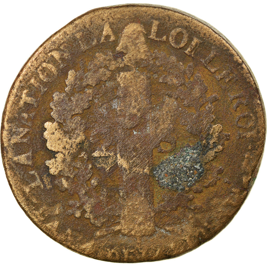 Münze, Frankreich, 2 sols françois, 2 Sols, 1792, Metz, SGE+, Bronze
