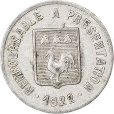 France, 5 Centimes, 1922, EF(40-45), Aluminium, Elie #25.1, 0.90