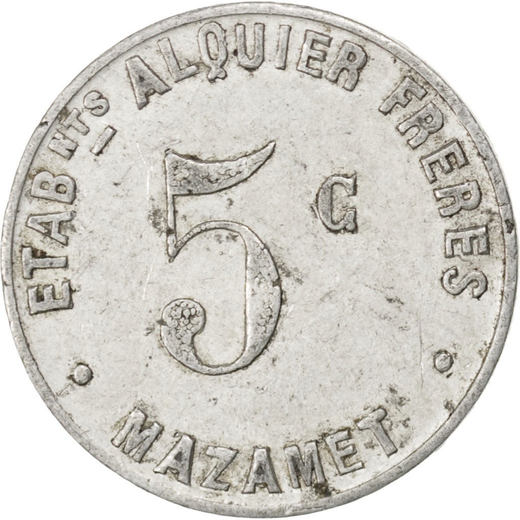 France, 5 Centimes, 1922, EF(40-45), Aluminium, Elie #25.1, 0.90
