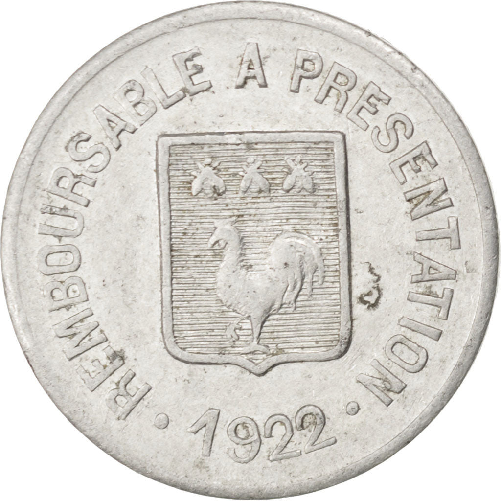 France, 10 Centimes, 1922, EF(40-45), Aluminium, Elie #25.2, 1.09