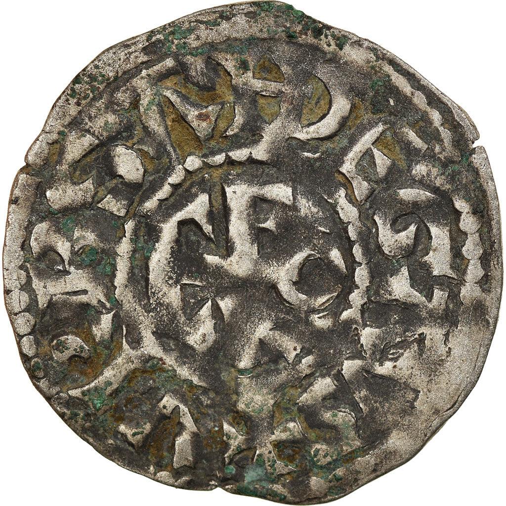 Moneta, Francja, Anjou, Foulques V, Denarius, Angers, VF(30-35), Srebro