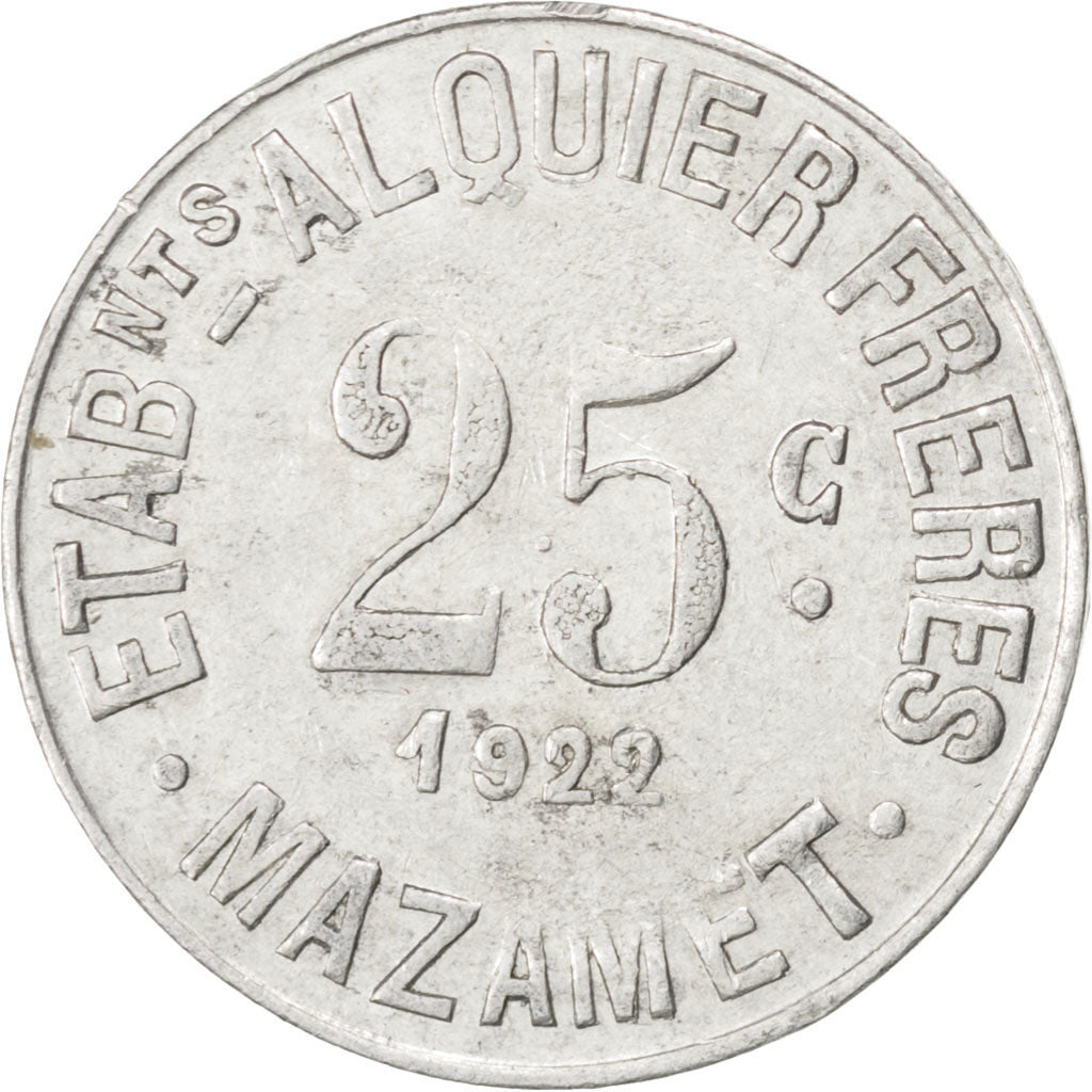 France, 25 Centimes, 1922, EF(40-45), Aluminium, Elie #25.3, 1.32