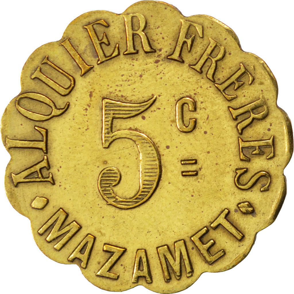 France, 5 Centimes, 1917, AU(50-53), Brass, Elie #10.1, 2.01