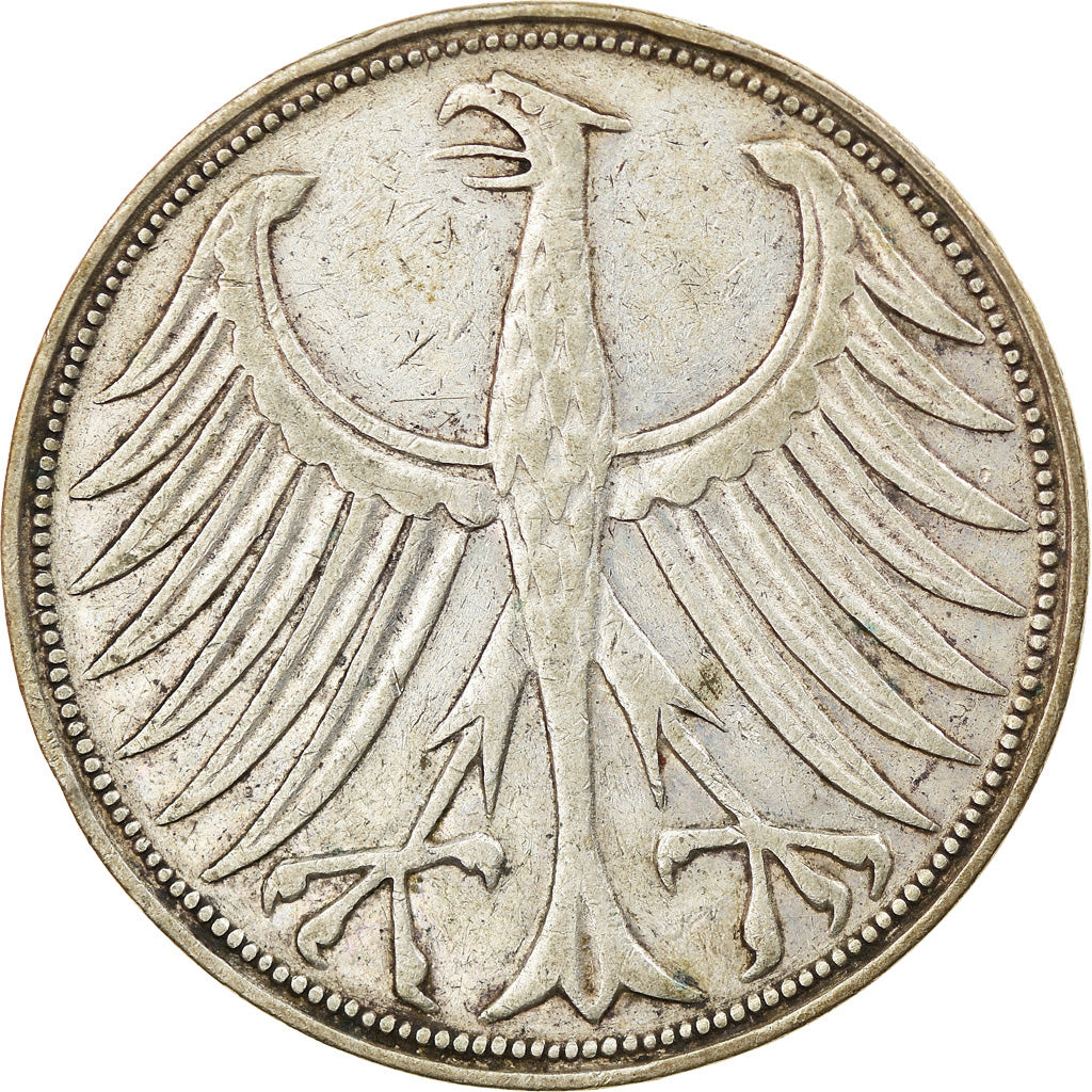 Münze, Bundesrepublik Deutschland, 5 Mark, 1951, Karlsruhe, S+, Silber