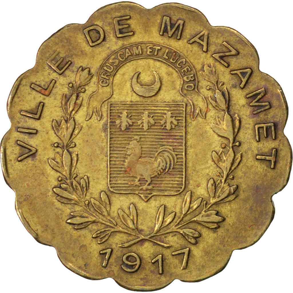 France, 5 Centimes, 1917, EF(40-45), Brass, Elie #10.1, 1.87