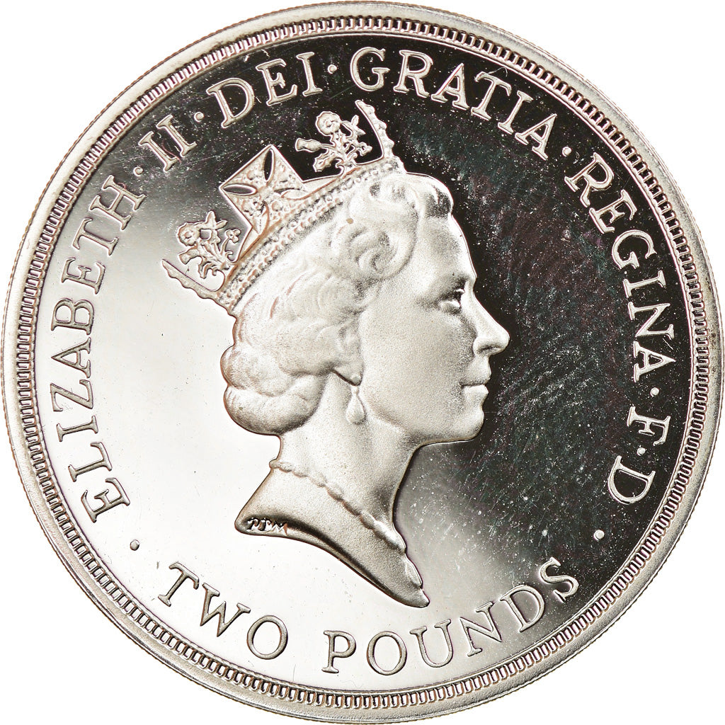 Coin, Great Britain, Elizabeth II, 2 Pounds, 1989, British Royal Mint, Proof