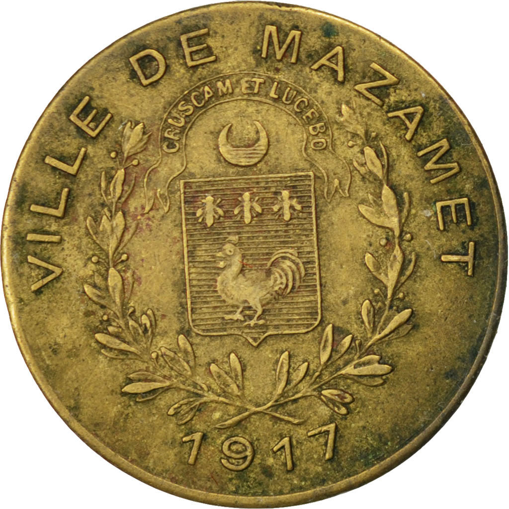 France, 10 Centimes, 1917, EF(40-45), Brass, Elie #10.4, 2.40