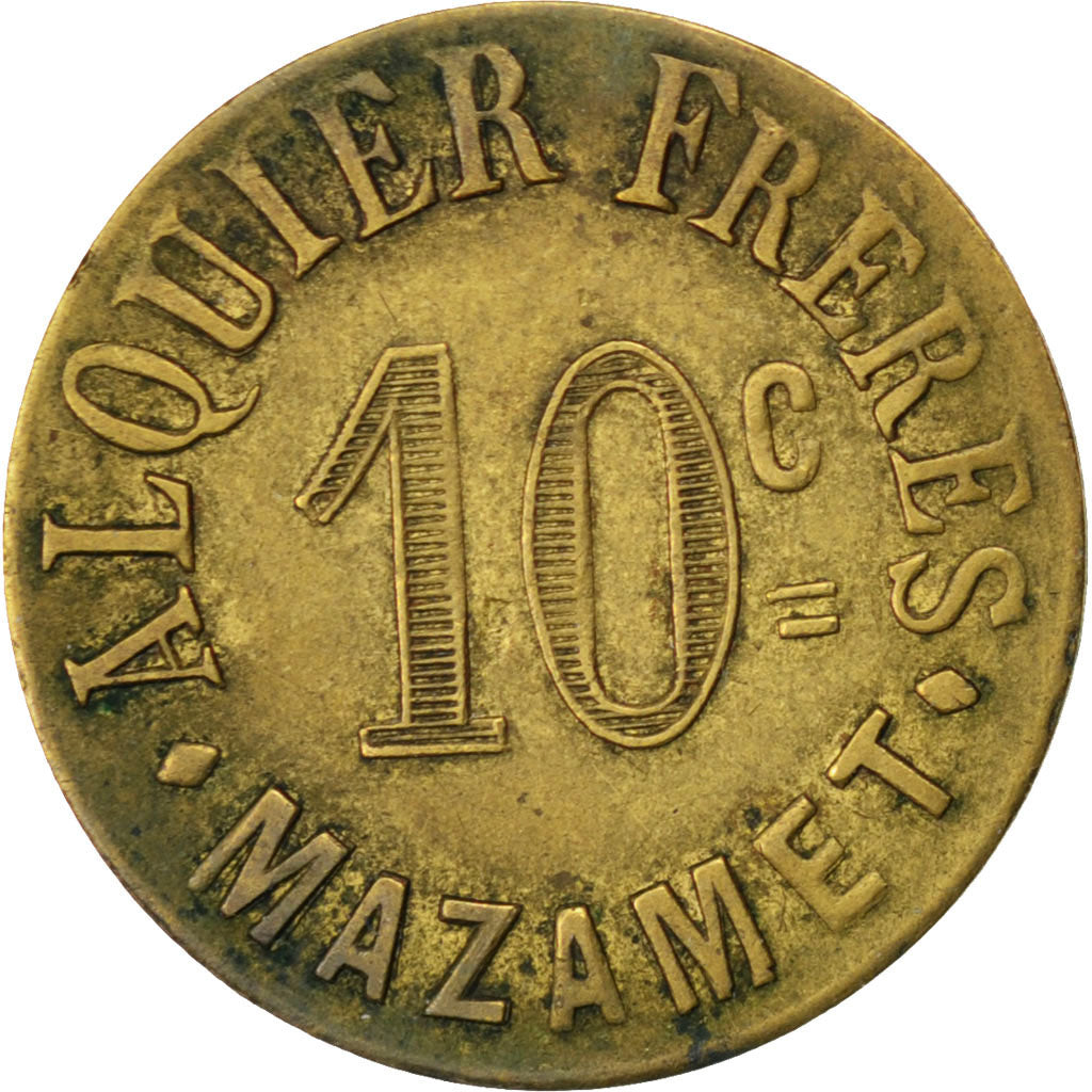 France, 10 Centimes, 1917, EF(40-45), Brass, Elie #10.4, 2.40