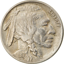 Coin, United States, Buffalo Nickel, 5 Cents, 1917, U.S. Mint, Philadelphia