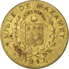 France, 10 Centimes, 1917, AU(50-53), Brass, Elie #10.4, 2.66