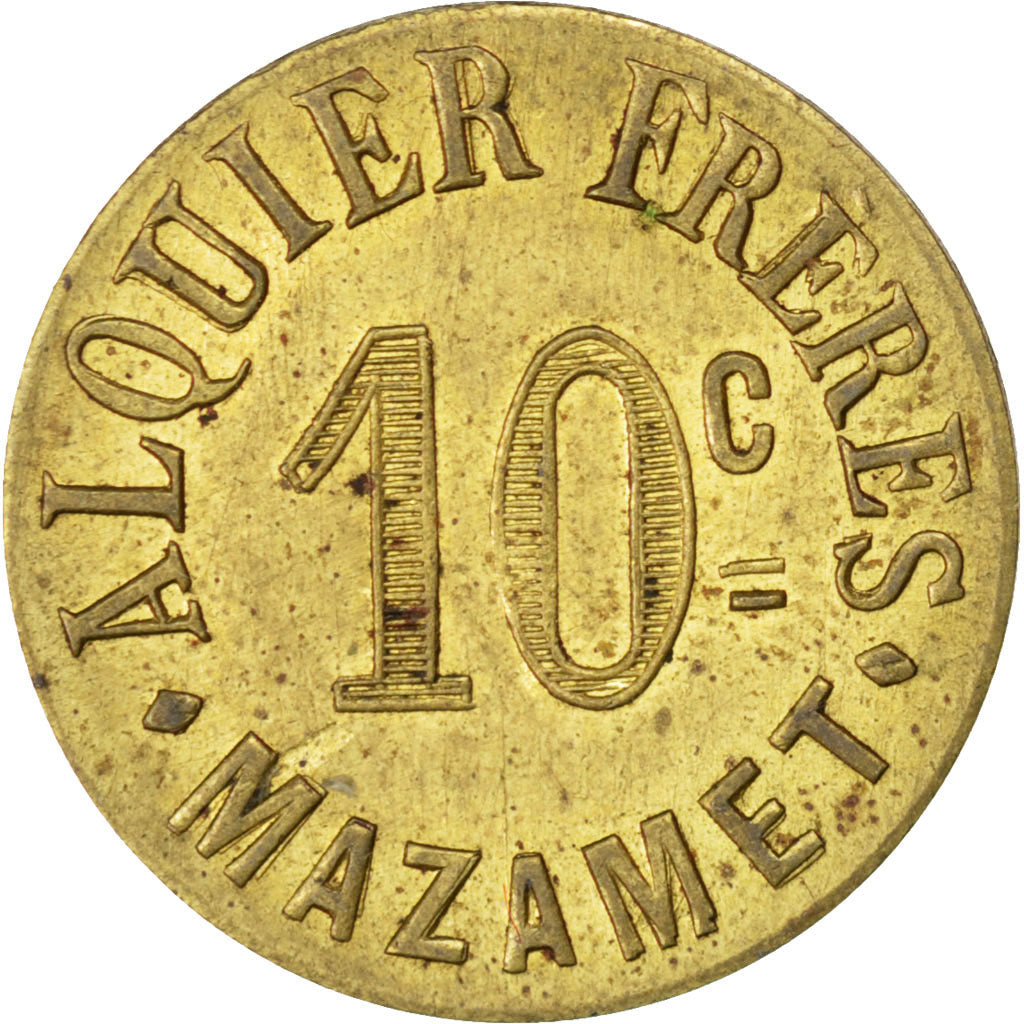 France, 10 Centimes, 1917, AU(50-53), Brass, Elie #10.4, 2.66