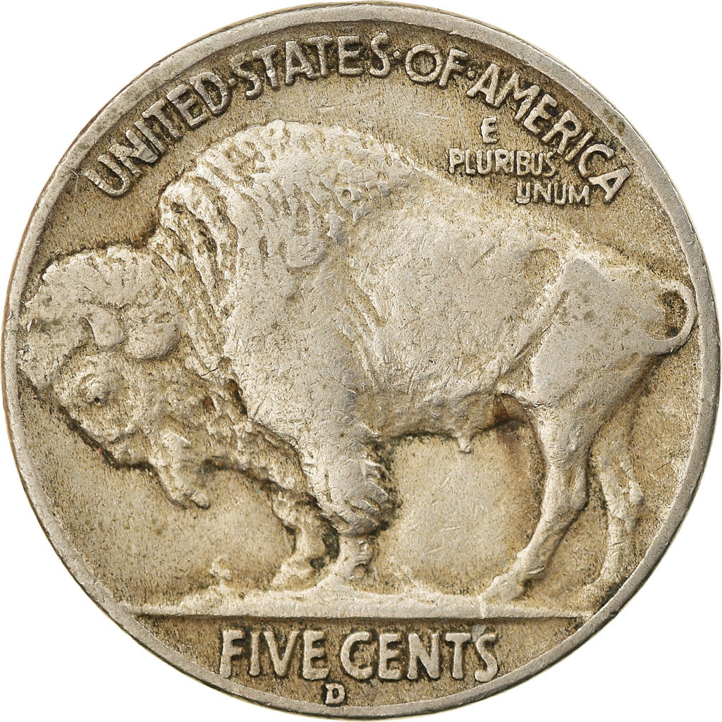 Coin, United States, Buffalo Nickel, 5 Cents, 1937, U.S. Mint, Denver