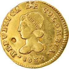 Moneda, Colombia, Escudo, 1832, Popayan, BC+, Oro, KM:81.2