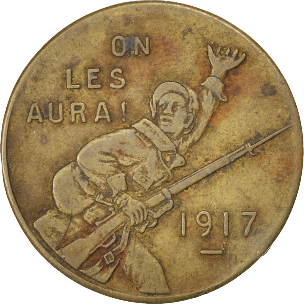 France, 25 Centimes, 1917, EF(40-45), Brass, Elie #15.1, 3.17