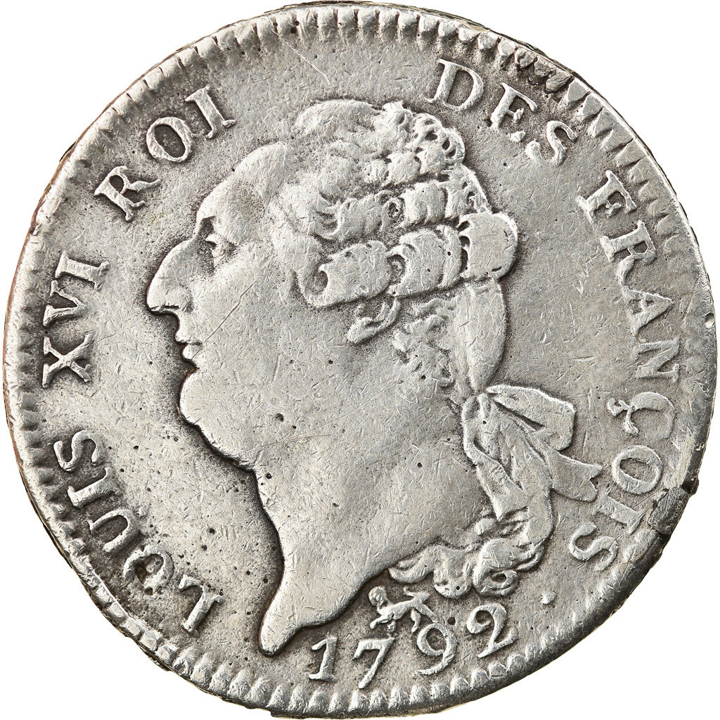 Moneta, Francia, Louis XVI, Écu de 6 livres françois, ECU, 6 Livres, 1792