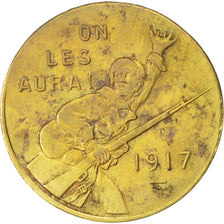 France, 25 Centimes, 1917, EF(40-45), Brass, Elie #15.1, 2.90