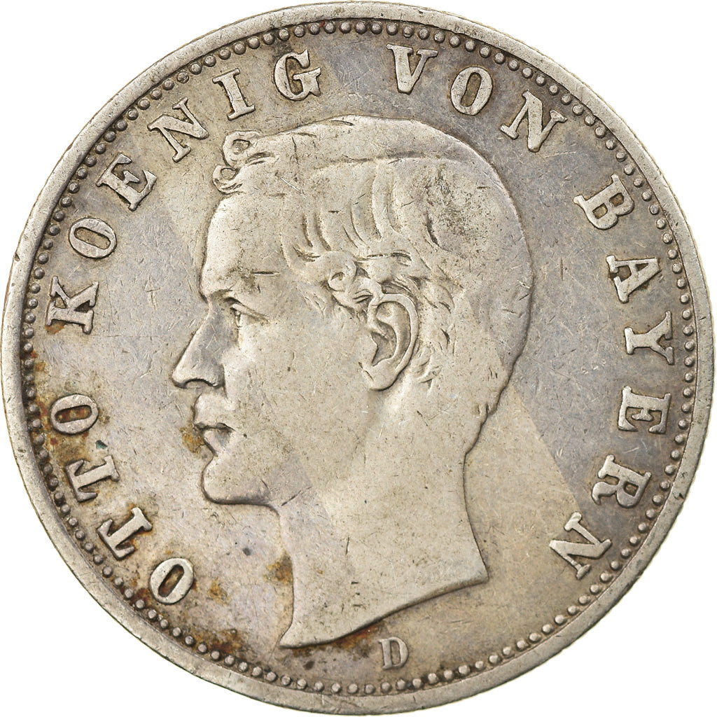 Coin, German States, BAVARIA, Otto, 2 Mark, 1905, Munich, VF(30-35), Silver