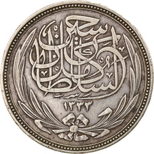 Coin, Egypt, Hussein Kamil, 20 Piastres, 1917, Birmingham, EF(40-45), Silver